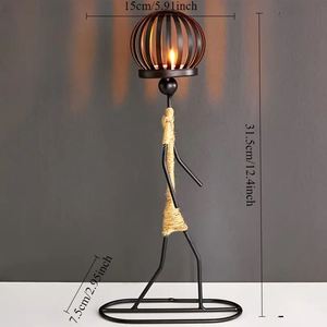 Portavelas de Metal hecho a mano, candelabro de Metal de hierro, candelabro de alambre, candelero decorativo - Product Image 5