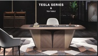 Meubles de bureau de PDG au design moderne de luxe de 1.8m Table à café et à thé convertible VIP pour la salle d'attente de bureau
