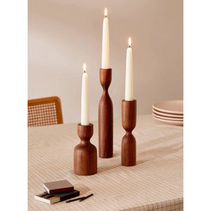 ROSHAN HANDICRAFTS RHA-159 Candelabro de Madera Antiguo Cónico Hecho a Mano con Acabado Laminado para Decoración del Hogar para Navidad - Product Image 6