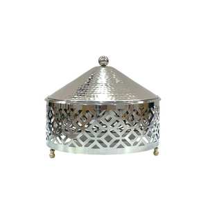 Pot de service classique en acier inoxydable finition plaquée argent décoration de table minimaliste personnalisée fournitures alimentaires - Product Image 1