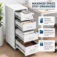 Armoire de classement mobile en métal moderne à 6 tiroirs, organiseur de rangement sous bureau en acier fin avec serrure pour bureau, maison et hôpital