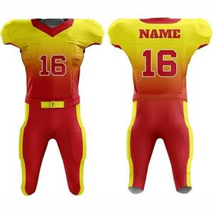 Maillots de football américain personnalisés élégants à manches courtes, respirants, avec impression par transfert thermique, entièrement en mesh, col en V, unisexe, grandes tailles, protection UV - Product Image 1