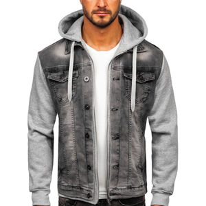 Chaqueta vaquera con capucha de otoño para hombre, abrigo vaquero de Hip Hop, chaqueta vaquera Retro, chaquetas bomber informales de calle para hombre y mujer, sudaderas con capucha - Product Image 1