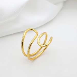 Minimalist Brass Wire <b>Ring</b> 18k Gold Plated Geometric <b>Statement</b> Wholesale <b>Ring</b> For Women+ - Product Image 4
