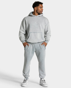 Sweat à capuche et pantalon de survêtement gris délavés à l'acide de la meilleure qualité Vêtements de sport et de sport en molleton de coton Survêtements pour hommes Pantalons et pantalons pour hommes - Product Image 1