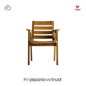 Modern Solid Teak Wood Comfortable Outdoor <b>Armchair</b> Scandinavian Villa <b>Dining</b> Chair Handmade Jepara Indonesia - Product Image 3