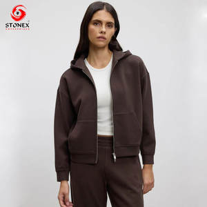 Conjunto Deportivo de Felpa Casual para Mujer con Capucha y Cremallera Personalizada, Nuevo Estilo, Logotipo y Diseño Personalizados, Talla Grande, Servicio OEM de Invierno - Product Image 4