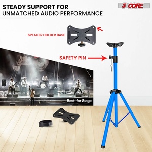 5 Core Speaker Stand <b>Tripod</b> Heavy Duty Adjustable 48" Universal Mount for PA DJ Studio - Product Image 4