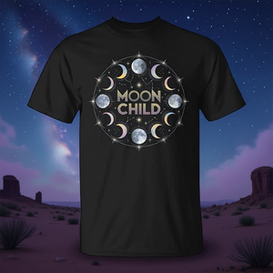 มูน ชิลด์ ลูนาร์ เฟสส์ โบโฮ โหราศาสตร์ พาสเทล กอธ เสื้อยืด เสื้อผ้าส่งเสริมการขายที่มีสไตล์ - Product Image 3