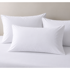 Organic Cotton Pillowcase 60x80 cm <b>White</b> Hotel <b>Envelope</b> Closure 160TC - Product Image 3