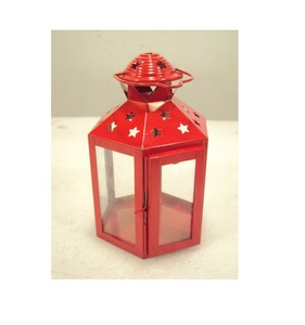 White Contemporary Metal Lantern with Clear Glass - <b>Small</b> - Quick <b>Candles</b> - Product Image 4