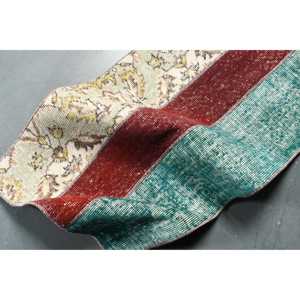 Alfombra Turca de 1.7x5.5 pies, Alfombra Vintage, Alfombra de Lana con Rayas Rojas - Product Image 5