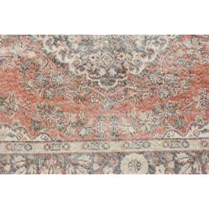 Tapis en laine turque rouge et beige de 280x930 pieds, tissage plat, motif de patchwork pour décorations de salon, avec support en latex - Product Image 5