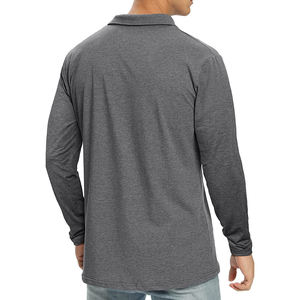 Personalizado transpirable y cómodo desgaste 100% algodón largo, manga corta, antiarrugas, camisetas polo para hombres - Product Image 4