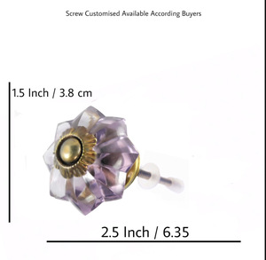 Perillas de melón púrpura de cristal de lujo europeo manija y tirador de puerta de cajón de armario de cocina y tocador de dormitorio - Product Image 3