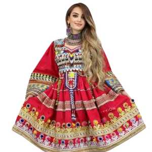 2025 New Design Women's Fashion Afghan Kuchi Handmade Appliques Premium Quality Long Sleeves Full Length Traditional Afghani - Product Image 4