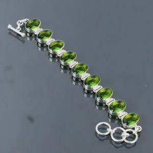 Bracelet en péridot, argent sterling, pierre précieuse verte, cadeau pour femme, pierre de naissance d'août, élégant - Product Image 2