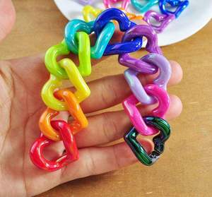 Chaîne de lien en résine pour décoration murale, chaîne murale ouverte transparente, boucle de chaîne, bijoux DIY, chaîne cubaine en plastique acrylique pour décoration murale - Product Image 2