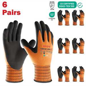 JOISIV 2 pares de guantes ambidiestros de nailon impermeables recubiertos de nitrilo con agarre antideslizante robusto de microespuma para jardinería - Product Image 2