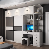Armoire en bois moderne et élégante avec grand espace de rangement, porte et 3 tiroirs en MDF pour chambre à coucher ou salon