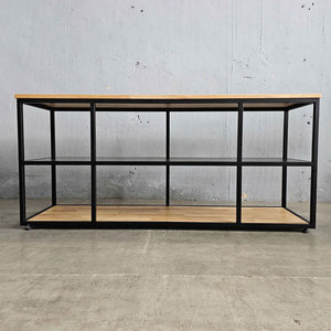 Mueble para TV Estilo Industrial/Modern Farmhouse de 140 cm con Estructura de Hierro y Madera de Caucho, Mueble para el Hogar KTV68078 - Product Image 6
