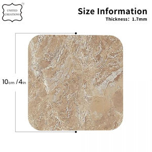 Classic Style Marble Cup <b>Coaster</b> Set Best Quality <b>Ceramic</b> with Natural India Marble Latest Design Mats & Pads - Product Image 5