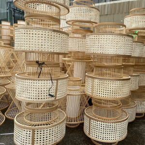 Lanterne à cadre en bambou-Lumière artisanale traditionnelle vietnamienne - Product Image 3