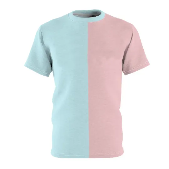 Yüksek kalite premium tasarım baskılı erkekler bölünmüş iki ton renk boy T shirt özelleştirme ile % 100% pamuk erkek t shirt