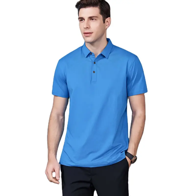 Pamuk/bambu elyaf özelleştirilmiş toptan yüksek kalite erkek Polo gömlekler Golf T-shirt pike erkekler gömlek