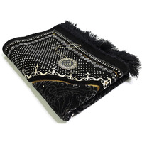 Nouveau design tapis de prière classique musulman tapis luxe écrasé velours bourgogne pas cher vente en gros tapis de prière islamique