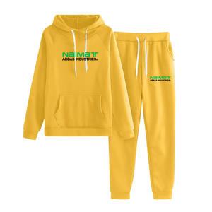Conjunto de Sudadera con capucha y pantalones de invierno respetuosos con el medio ambiente de alta calidad, conjunto de chándal unisex de forro polar de algodón/nailon con logotipo personalizado - Product Image 6