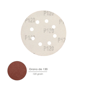 Disco di ricambio Lija con velcro Ø 125 mm. Con Fori Grana 120 (10 Pezzi) - Product Image 3