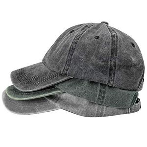 Gorra de béisbol vintage unisex, conjunto de 5 piezas, sombrero de papá clásico, sarga de algodón deportiva, ajustable, lavado, aspecto desgastado, letra formal - Product Image 1