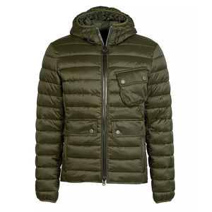 Blouson matelassé léger vert pour homme 2026 avec broderie sur le devant, capuche et fermeture éclair – Manteau d'hiver matelassé à bulles - Product Image 4