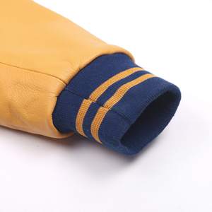 2024 nouveauté conception personnalisée hommes vestes universitaires en cuir manches longues plaine décontracté vêtements d'hiver vestes de Baseball pour hommes - Product Image 4