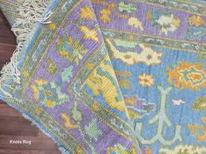 พรมขนสัตว์4x6 oushak แบบโบราณถักมือสีราสเบอรี่สีฟ้าสำหรับบ้านหรือรถแนววินเทจพรมห้องนั่งเล่นขนาด10X14 12x15 - Product Image 2