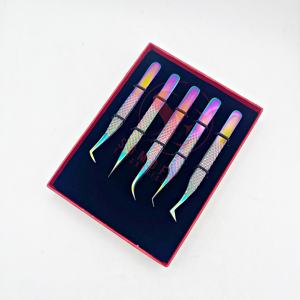 Productos DE BELLEZA DE PRECISIÓN profesional, pinzas de pestañas de acero inoxidable de alta calidad, extensiones de pestañas de volumen redondeado sostenibles - Product Image 5