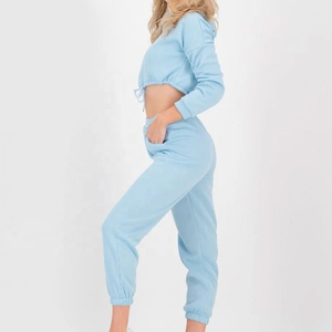 Conjunto deportivo informal de dos piezas para mujer, de corte holgado y tela suave, para hacer ejercicio, descansar y usar en la calle. - Product Image 2