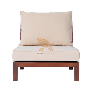 เฟอร์นิเจอร์กลางแจ้งดีไซน์มินิมอลสำหรับสวนหลังบ้าน โครงไม้สัก สำหรับตกแต่งเฟอร์นิเจอร์โรงแรม - Product Image 1