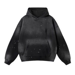 Sudadera con Capucha Unisex 100% Algodón Transpirable, Sudadera Extra Grande Personalizada con Lavado Ácido, Talla Grande para Hombre, Invierno, Bordado 3D - Product Image 1