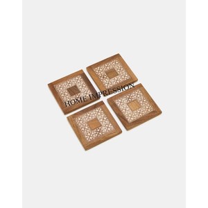 Sous-verres ronds en marbre faits à la main, écologiques, résistants à la chaleur, lot de 4 tapis de cuisine et de maison à bas prix - Product Image 6