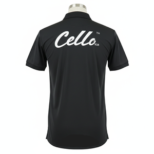 SEAPEARLS Chemise unisexe à manches courtes unie noire/orange pour affaires, tissu extensible 4 directions, tissu frais, 95% polyester, 5% élasthanne, tricot piqué - Product Image 2