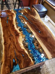 COLOR RUSTIC CRAFTED KITCHEN RESIN and WOOD Best Quality Luxury Home Furniture Solid Walnut Wood Restaurant Dining Kitchen - Product Image 5