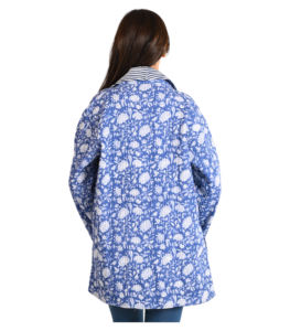 Chaqueta de algodón acolchada bohemia de Invierno para mujer Diseño vintage reversible Cierre de botón floral Bolsillos estampados Longitud corta - Product Image 6