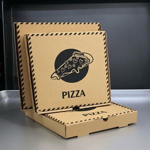 Boîte à pizza écologique, compatible micro-ondes, en papier kraft, biodégradable et recyclable, pour les entreprises de livraison et de vente à emporter de pizzas - Product Image 4