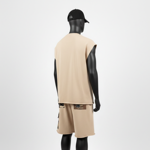 <b>Men</b> Sleeveless T Shirt and Short <b>Set</b> Premium Soft Cotton Jersey Summer Wear Screen Print Log <b>Men</b> Sleeveless shirt and Shorts <b>Set</b> - Product Image 5