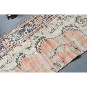 Vintage 2.5 X 4.7ft grande surface tapis turc classique 4m Rectangle Patchwork Design rose bleu laine jonc de mer matériel Latex tapis de chambre - Product Image 5