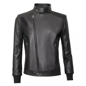 2025 chaquetas de cuero de motorista de piel de oveja auténtica y piel de vaca personalizadas de alta calidad para hombres, chaqueta de invierno de cuero puro para hombres - Product Image 6