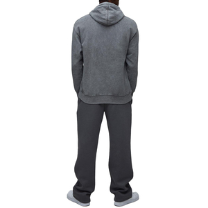 Custom High Quality 100% Cotton Fleece Solid Grey Acid Wash Silk Screen Printed Eco-Friendly Hooded Regular Fit <b>Men</b> Winter - Product Image 5