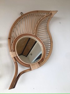 Hot Sale Rattan <b>Mirrors</b> Decoration Wall <b>Mirrors</b> <b>Frame</b> Light Customize Package Dining Room Furniture - Product Image 2